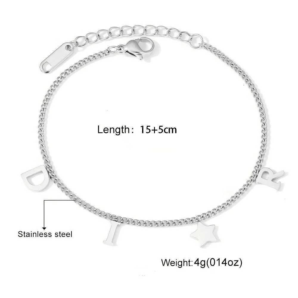 Korea Letter Star Pendant for Women Girl New Trendy Stainless Steel Simple Wristlet Luxury Jewelry Party Gift H260321 - view 7