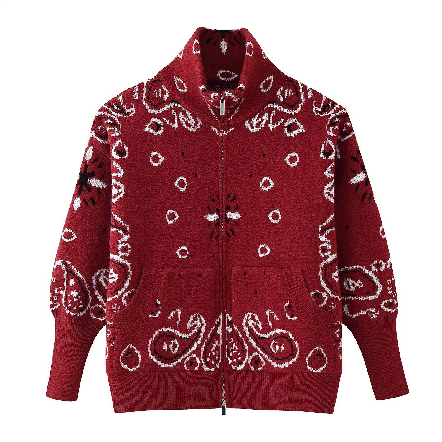2026 Spring Womens Fashion TriColor Zipper Decorated Long Sleeve Cardigan Sweater w017 007 251223 - view 5