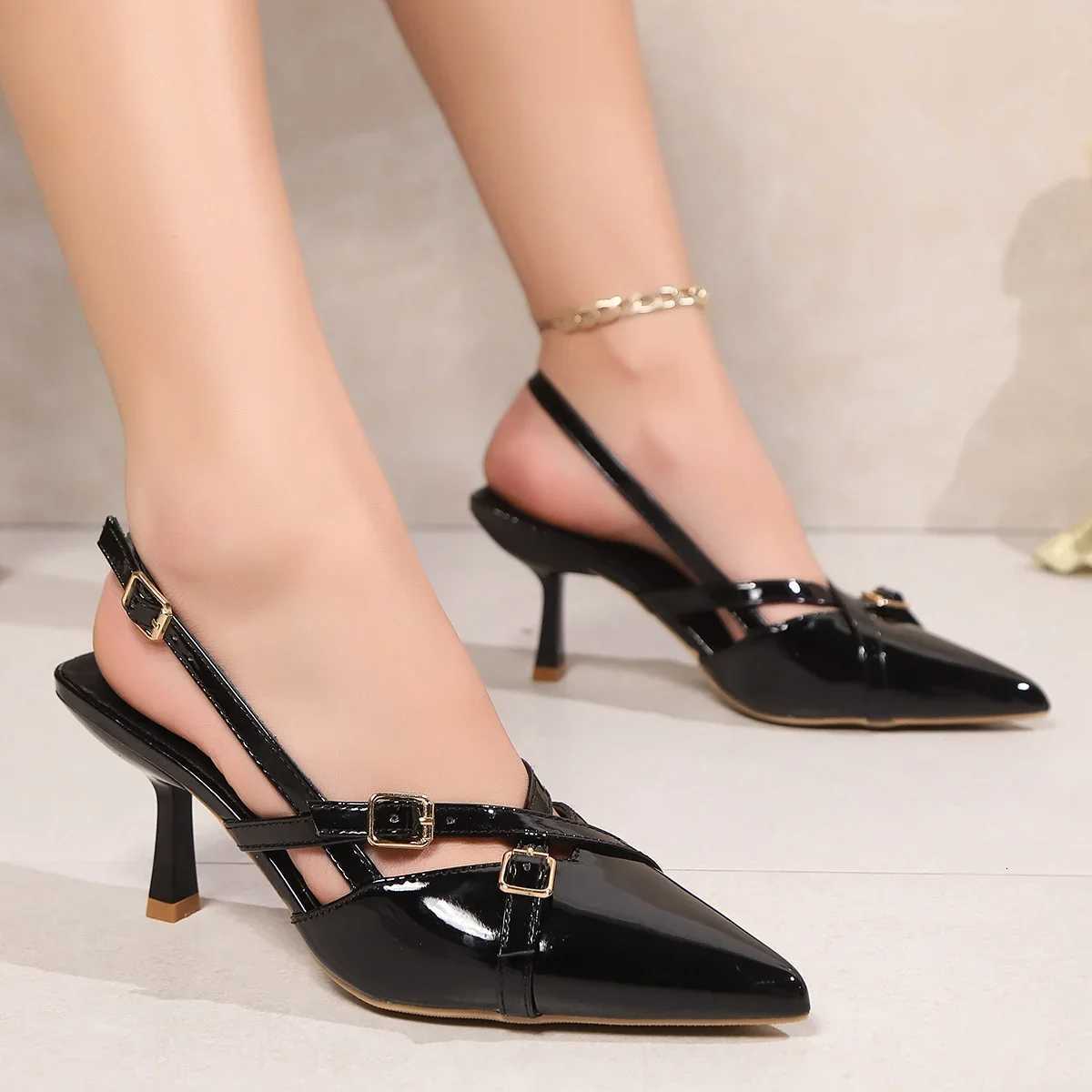 New High Heels Sandals Women Shoes Spring Summer Footwear Pointed Toe Party Ladies Shoes Fashion Strap Female Pumps C260321