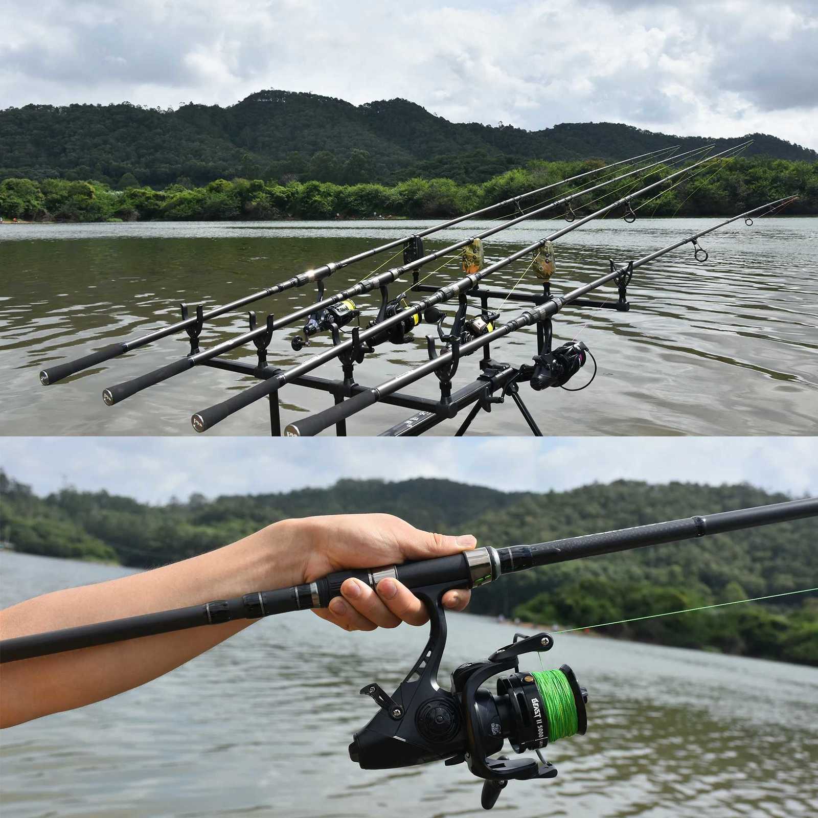 BIUTIFU 2Tips Carp Fishing Rod 35lb 7Sections 42/36/30m 30t Carbon Fiber Travel Throwing 60-150m Shore Casting Spinning Pole H260321