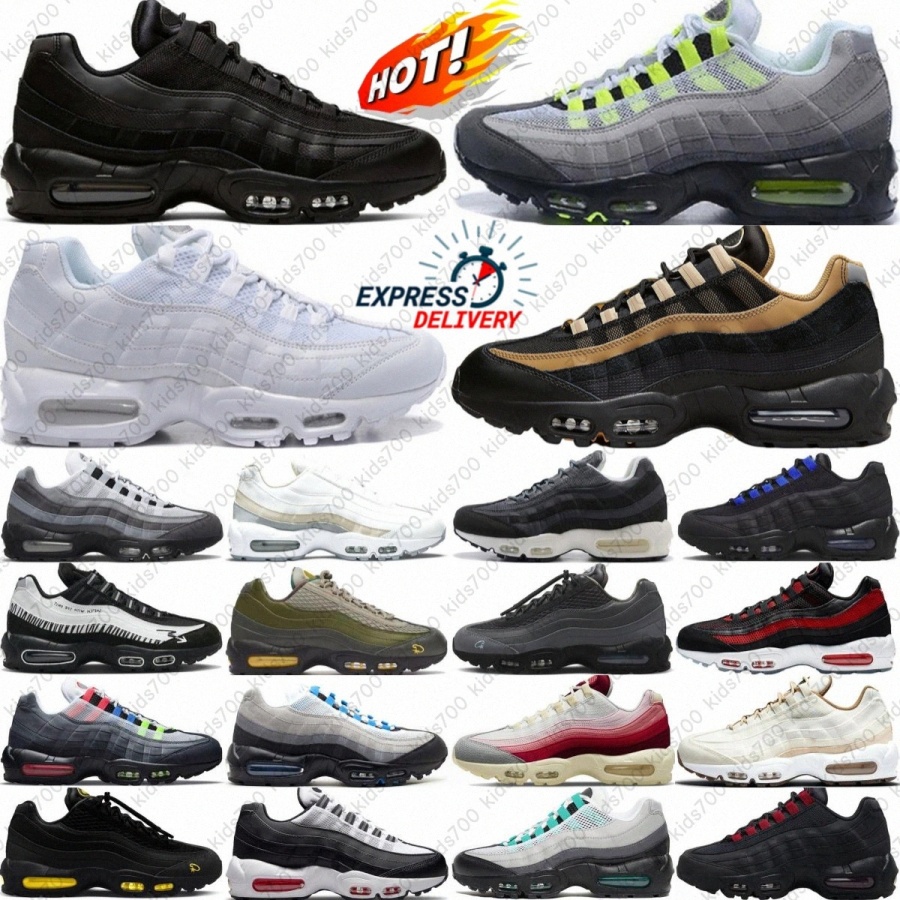 Running Shoes 95s Designer 95 Big Bubble Neon Blue Tint Womens Mens Black White Anthracite Grape Honey Solar Grey Royal Red Trainers Pink Brown Granite Yellow