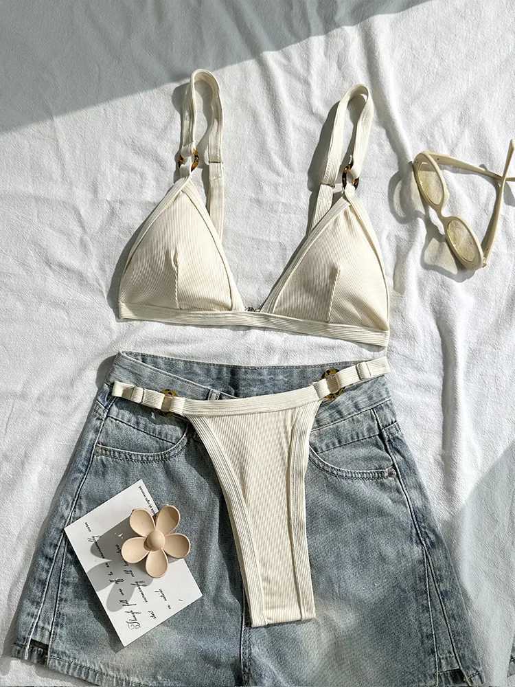 Vzvn Sexy Contrast Color Backless Bikini Women Split Swimsuit Beach Vacation Bikini 2026 New All Season Bikinis 2 Piece Set M260321