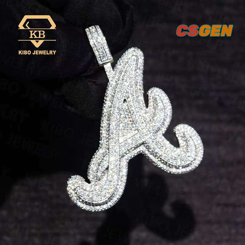 New Design 2-Inch 925 Sterling Silver Iced Hip Hop Pendant Fashionable Letter Custom Moissanite For Men Pendants & Charms