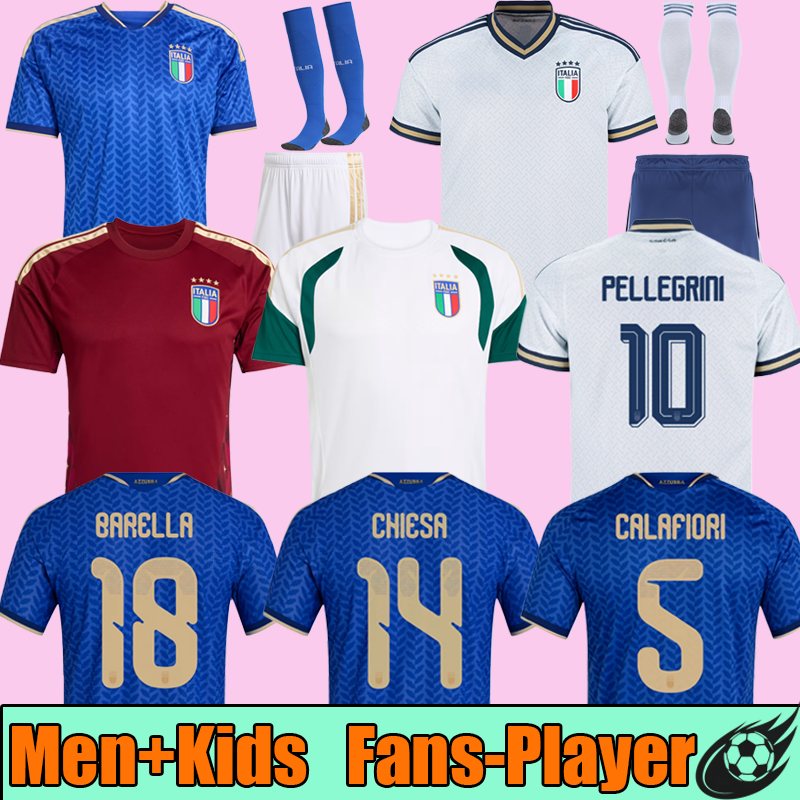2026 World Cup Kit italy jersey soccer jerseys men kids football shirts away home RETEGUI BARELLA FRATTESI PELLEGRINI set