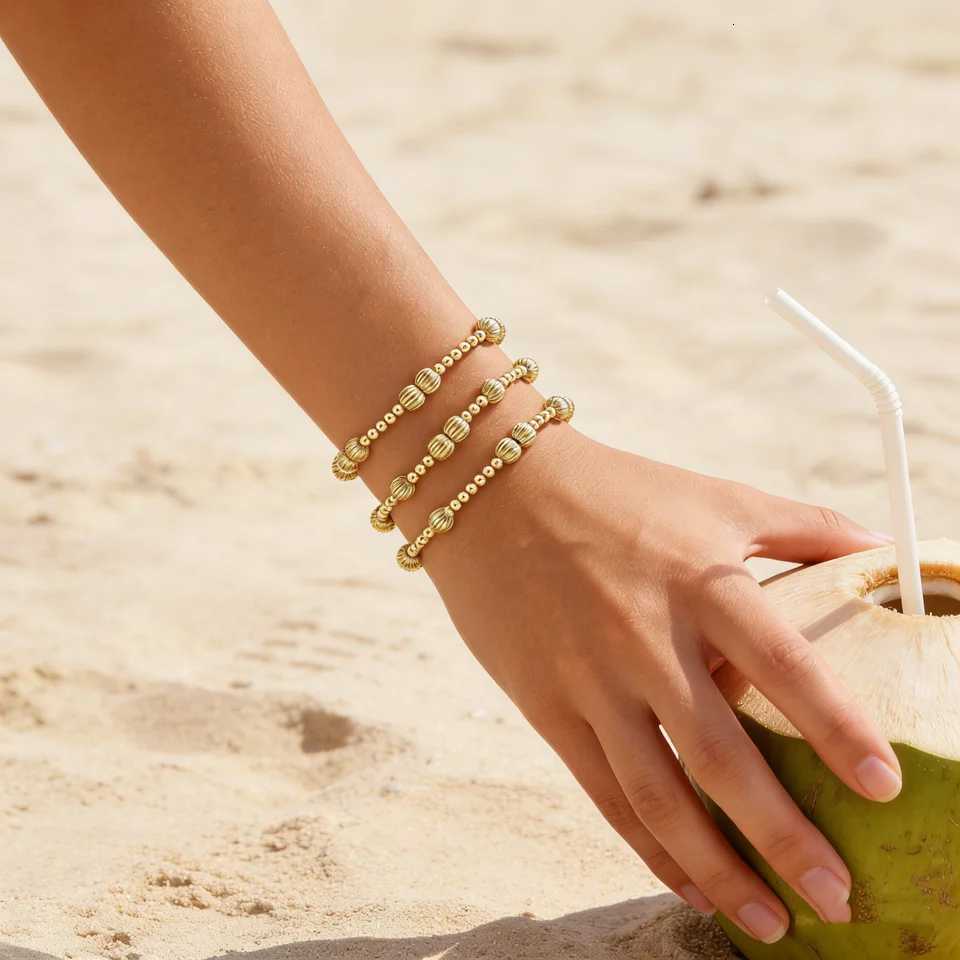 CCGOOD Watermelon Shape 18K Gold Plate Beaded for Women 25/5mm Minimalist Jewelry Stackable Pulseras Gift H260321 - view 3