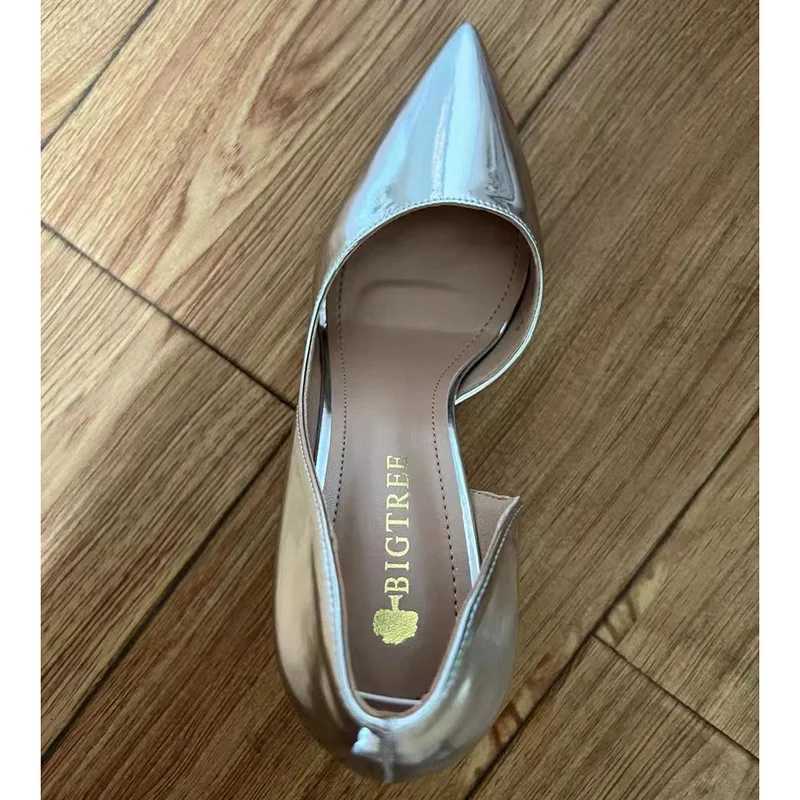 Women 105cm High Heels Pumps Lady Stripper Stiletto Metallic Leather Scarpins Wedding Heels Catwalk Party Silver Gold Shoes C260321