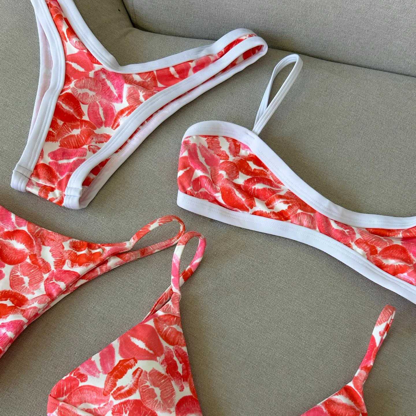 Push Up Bikini Sexy Swimsuit Women 2025 Swimwear Bandeau Biquini Female Stripe Bodysuit High Cut Bathingsuit Beachwear Monokini M260321