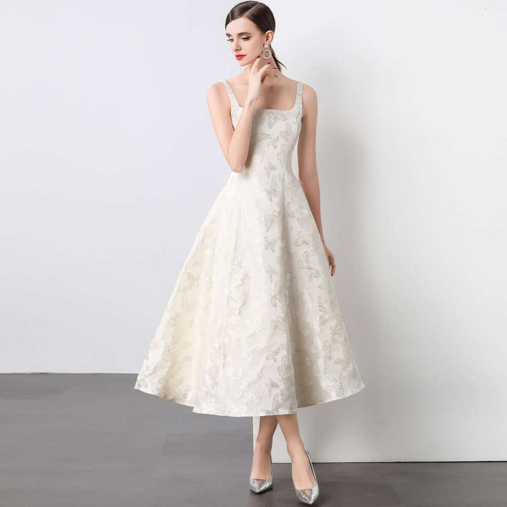 Designer's elegant and luxurious niche dress engagement A14 has a high-end feel and is suitable for women's strapless jacquard