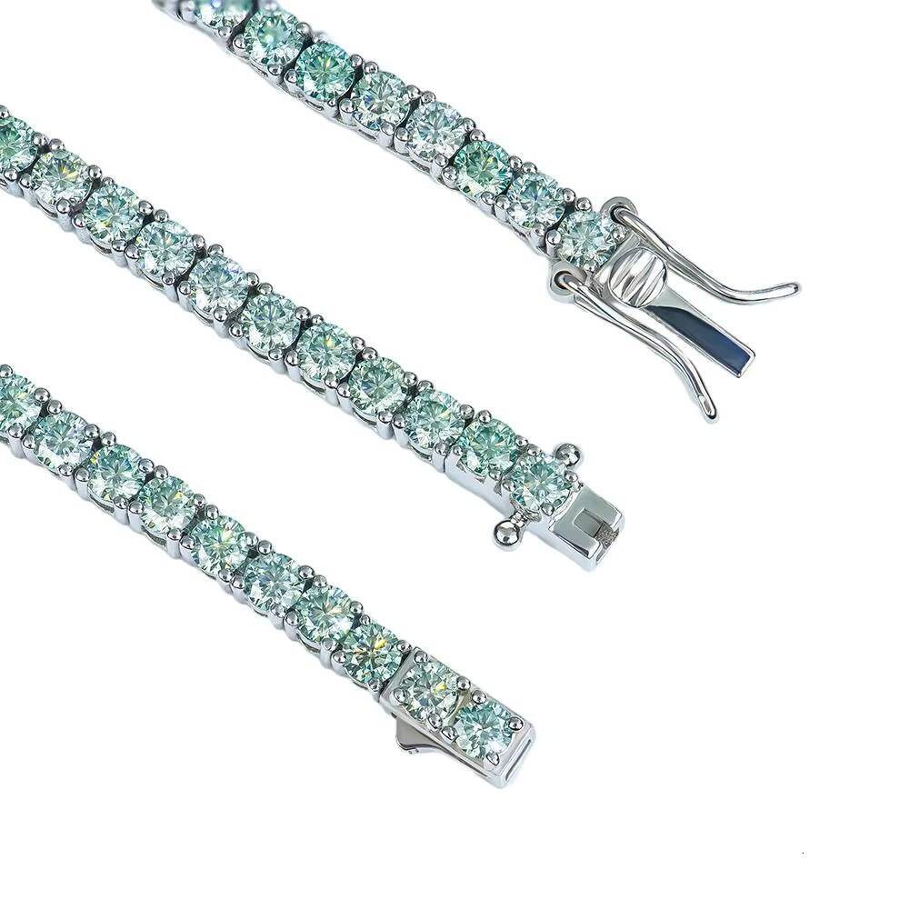 Xingyue Factory Price Custom Hiphop Jewelry Gra Color Blue Green Mossanite Moissanite 925 Silver Tennis Bracelet for Women