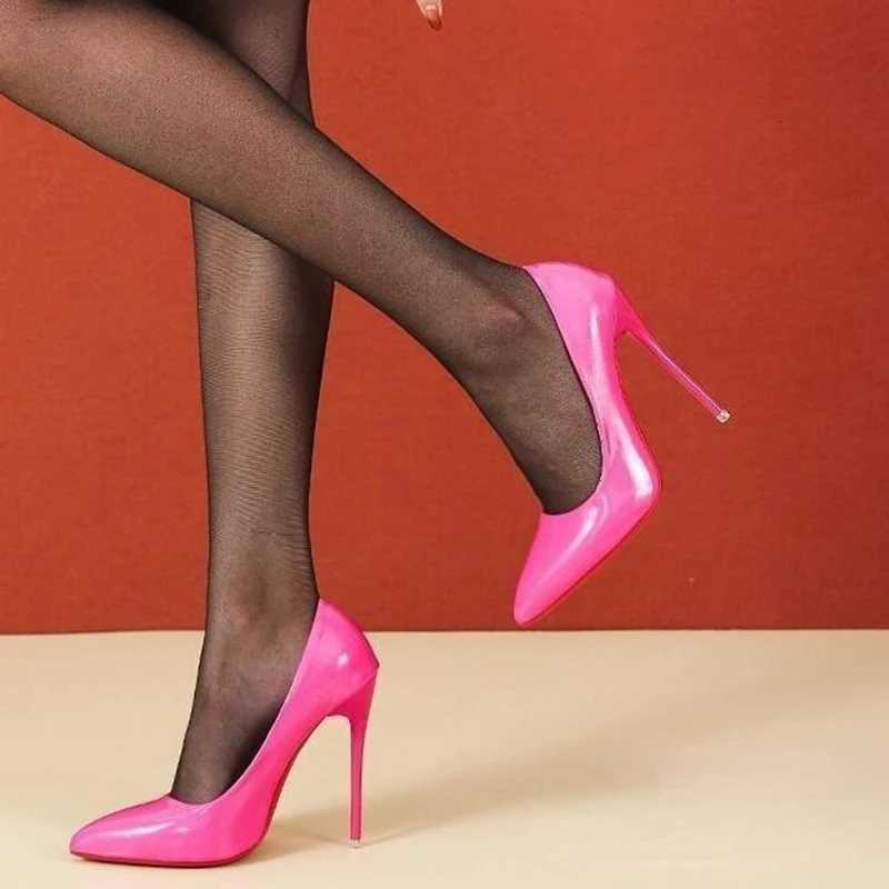 Women Shoes Pumps Office Lady Shoes Solid PU Pointed Head 12cm Super High Heel Thin Heels Party Sexy Strap Stiletto Women Heels C260321