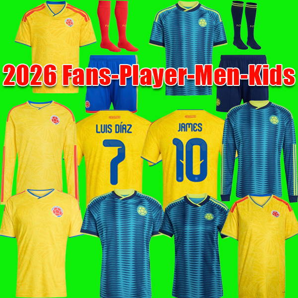 S-4XL LUIS DIAZ Colombia 2026 World Cup Kit soccer jerseys 100-years anniversary shirt james L.DIAZ fans player version jersey Male Female kids football shirts