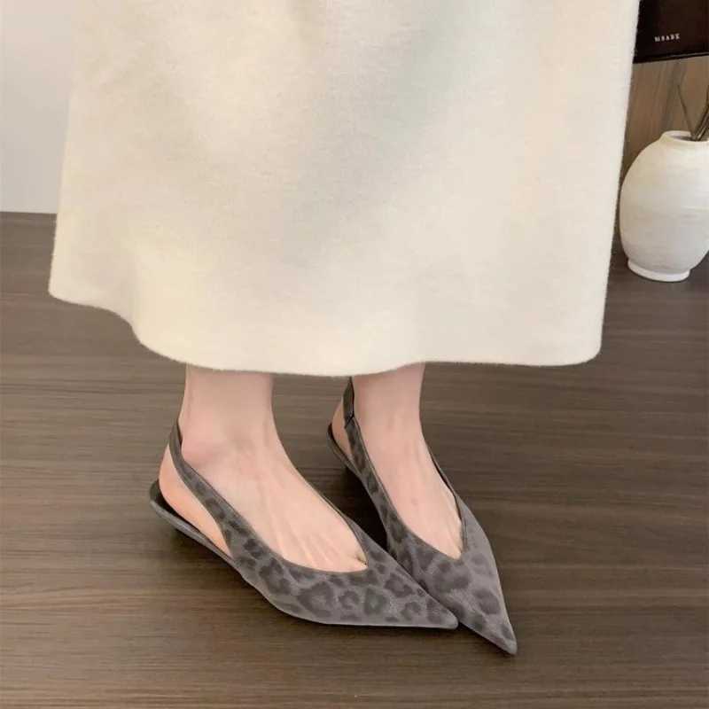 New Style Leopard Women Heeled Sandals Sexy Pointed Toe Woman Shoes Elegant Summer Fashion Slides s Sandals C260321