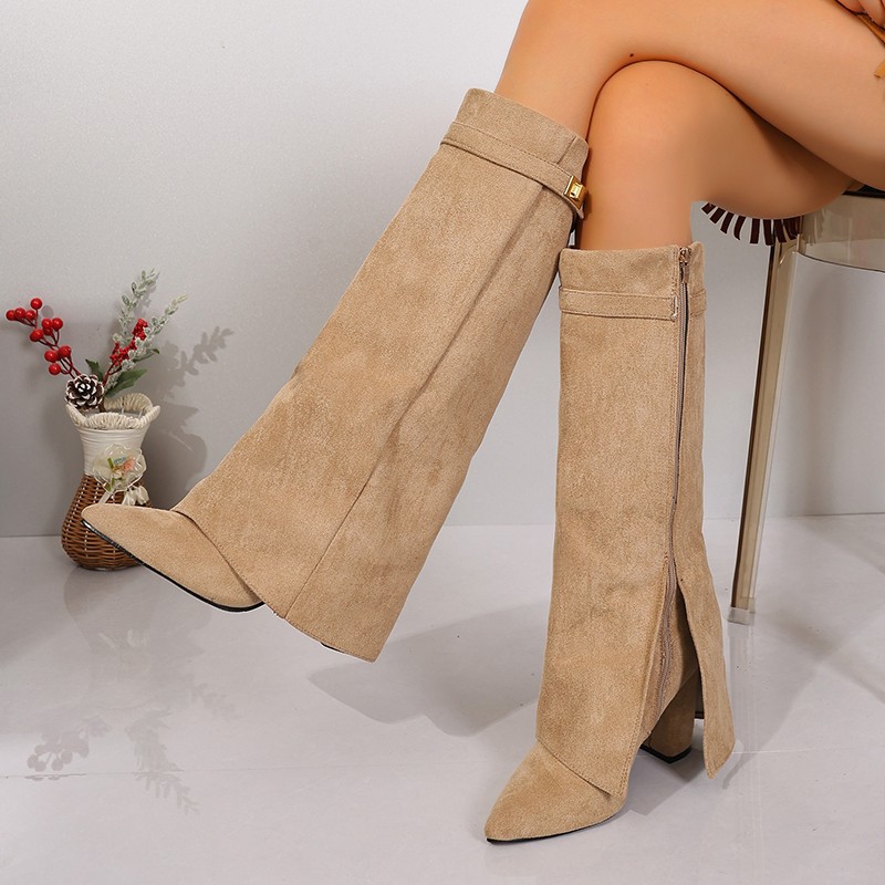 Fashion boots 2026 New Pointed Toe High Heel Fashion Boots for Women, European Style Side Zipper Plus Size Trouser Boots Size 35-41 - view 4