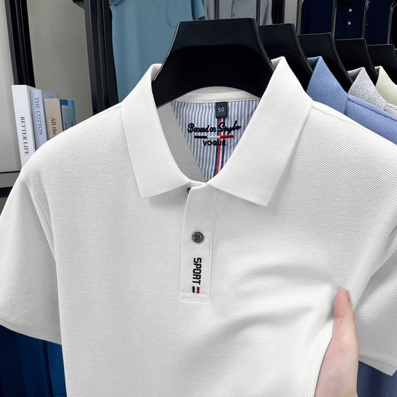 100% Cotton Men's T-shirt Summer New High-end Embroidered Polo Turn-down Collar Designer T-shirt Fashion Thin Designer Hoodie Short Sleeve Men 