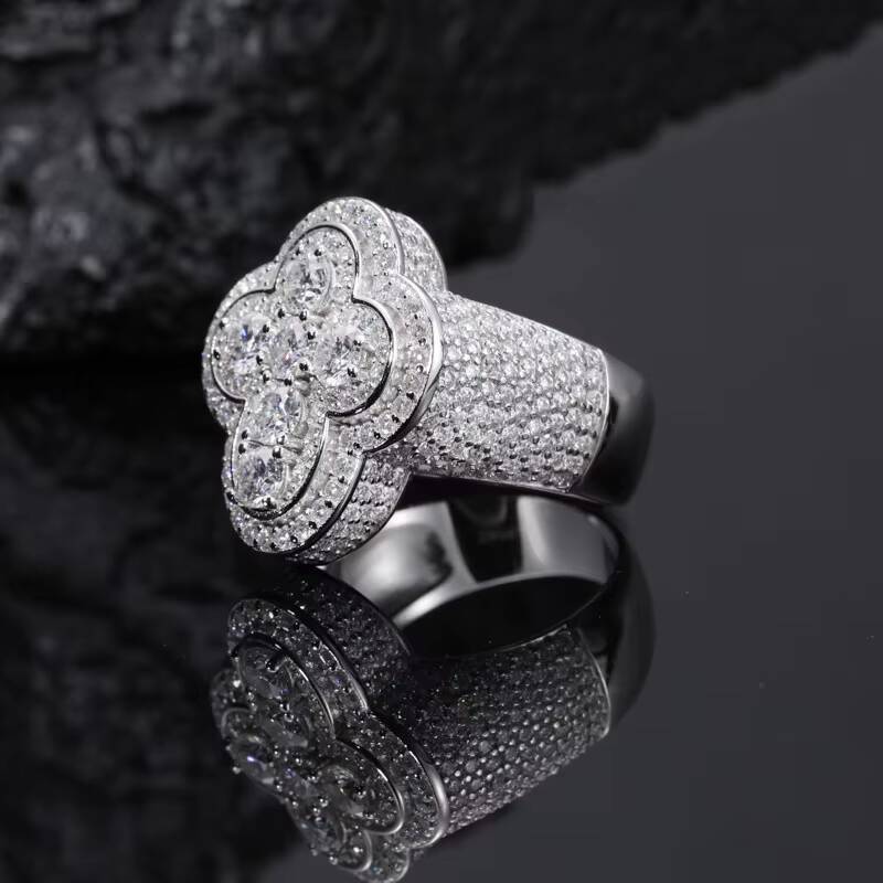 Hip Hop 925 Silver Moissanite Fine Jewelry Iced Bling Cross Ring for Men Women Valentines Day Prayer Gift Rings