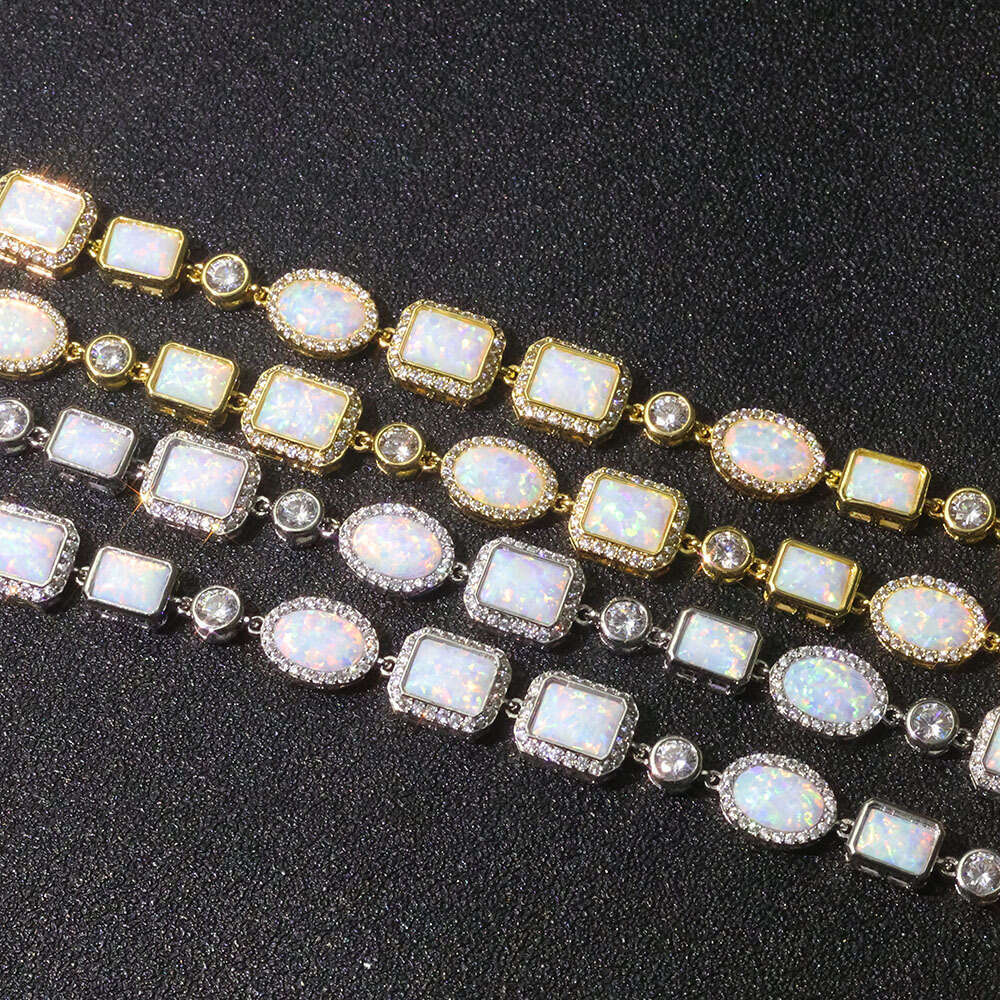Jewelry Hip Hop 10mm opal necklace with clasp gemstone chain fashion niche accessories custom-made - view 3