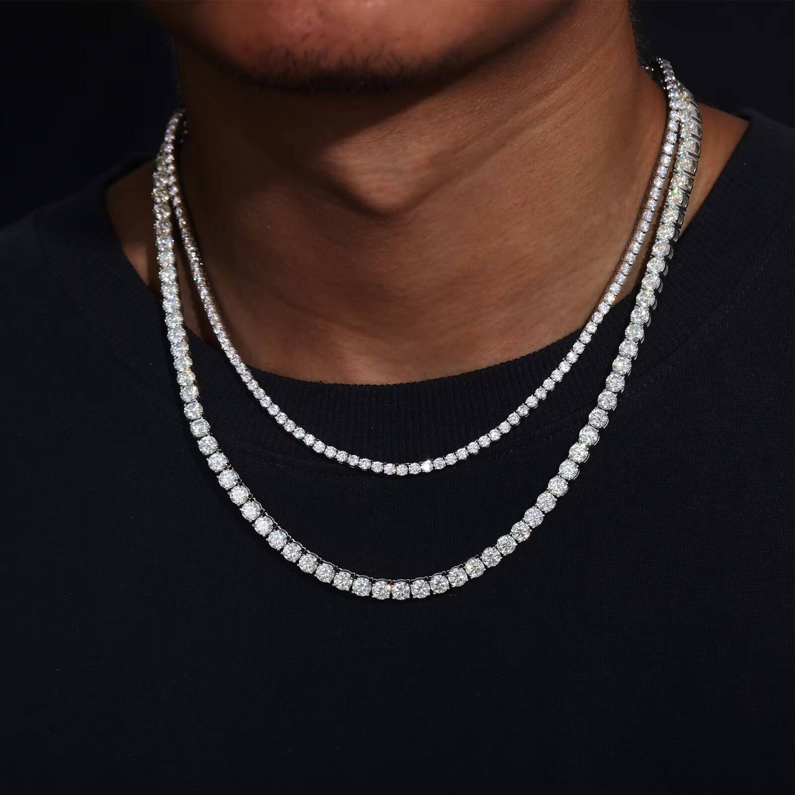 Dropshipping Pass Diamond Tester D Color VVS Moissanite Classic Tennis Chain 925 Sterling Silver Mossanite Fashion Necklace
