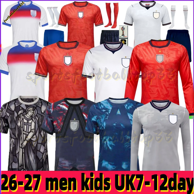 2026 England World Cup BELLINGHAM KANE SAKA RICE Soccer Jerseys retro football tops football shirt kits FODEN National Team Men Kids Kit maillot