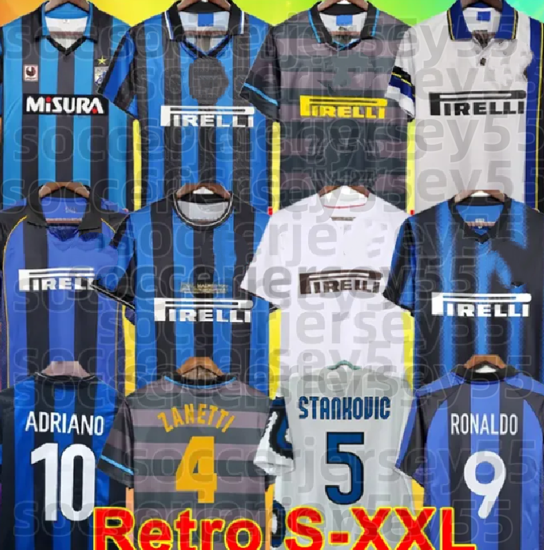 inter retro soccer jerseys 88 89 90 91 92 93 94 95 96 97 98 99 00 01 02 03 04 05 06 07 08 09 10 Ronaldo Figo ADRIANO Stankovic ZANETTI milans vintage