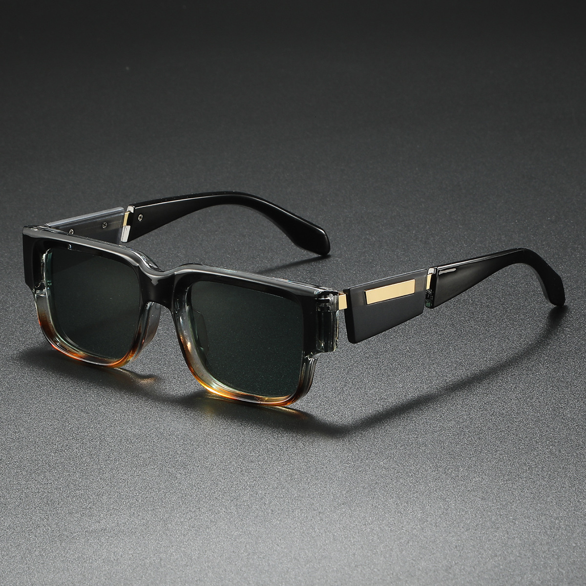 Designer Luxury Brand 2026 New Fashionable Gray Blue Square Thick Frame Sunglasses Anti UV Retro Outdoor Sports Sunglasses Simple Large Frame Slim Fac