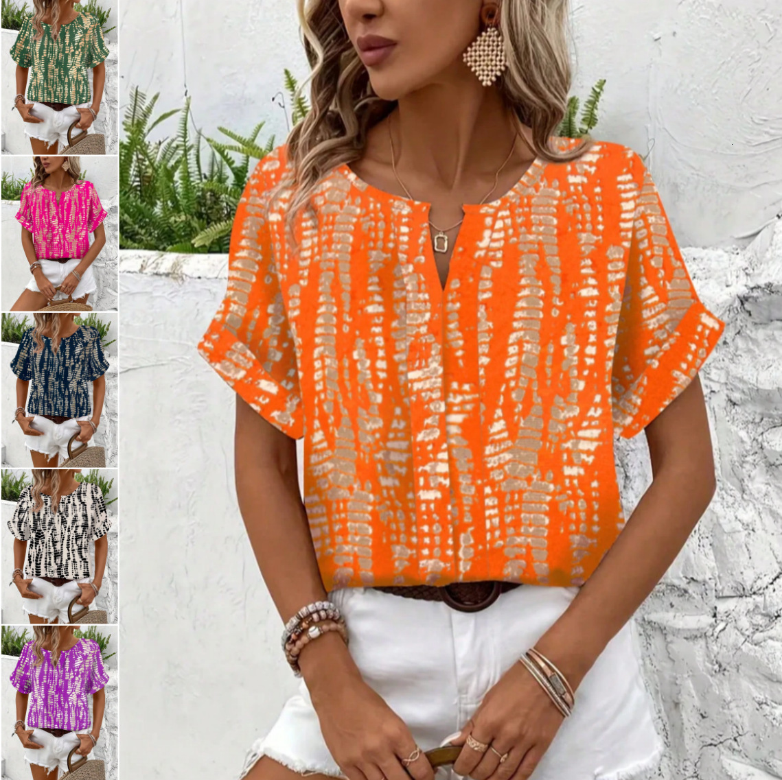 Designer T-shirt Designer Hoodie European And American Style 2026 New Polo Loose Printed Short-sleeve Shirt For Women V-neck Casual Top Fashionable And Versatile