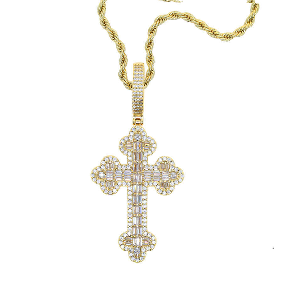 Full Diamond Cloud Cross European and American Hip Hop Ice with VVS moissanite Necklace Trendy Pendant Export