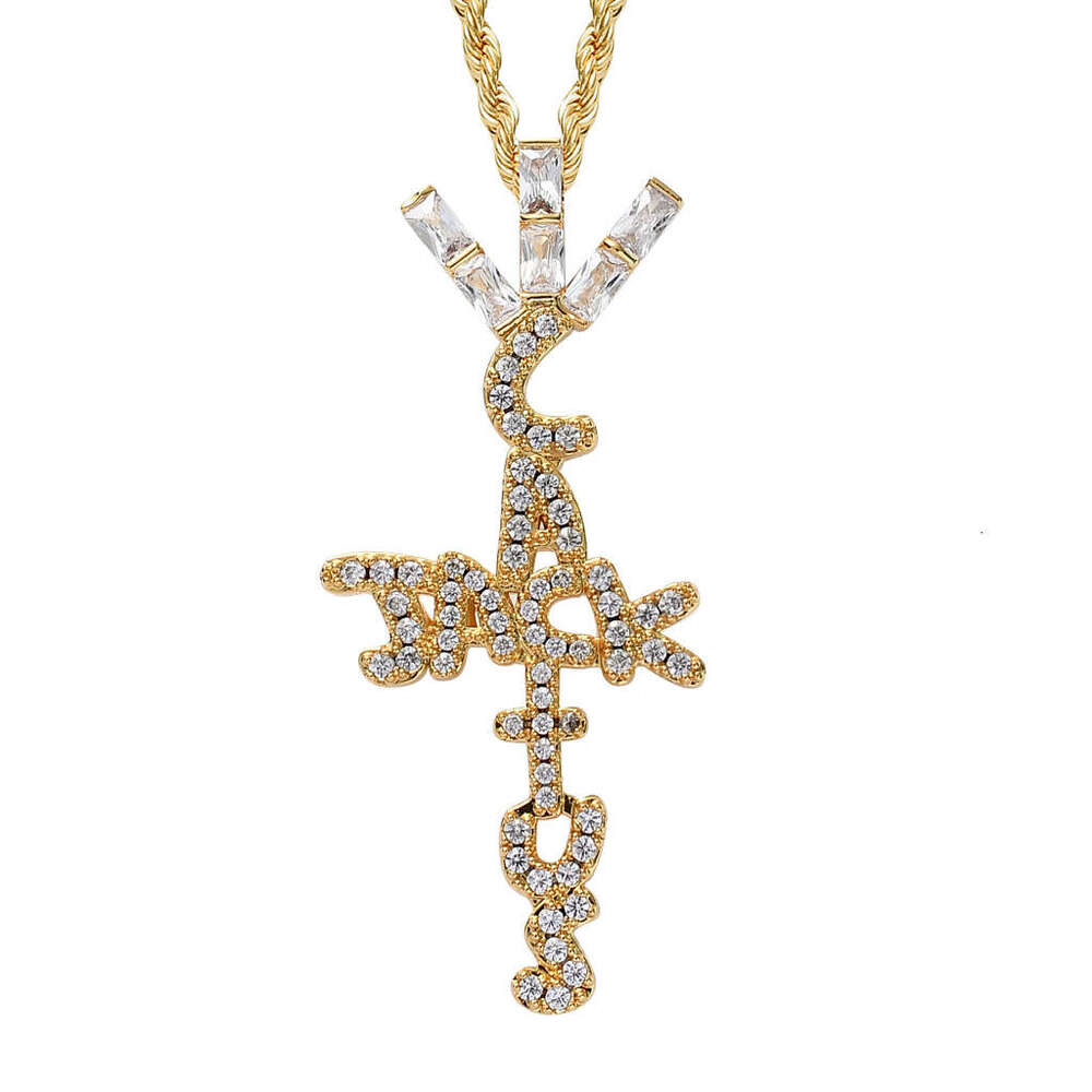 Bestseller in Europe and America: Travis Scott brand Cactus Jack cross pendant letter hip-hop accessory