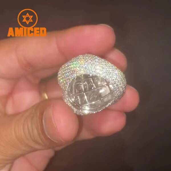 GRA Certified Moissanite Ring Men Hip Hop 925 Sterling Silver High Quality Lightning Iced Out Pass Diamond Tester