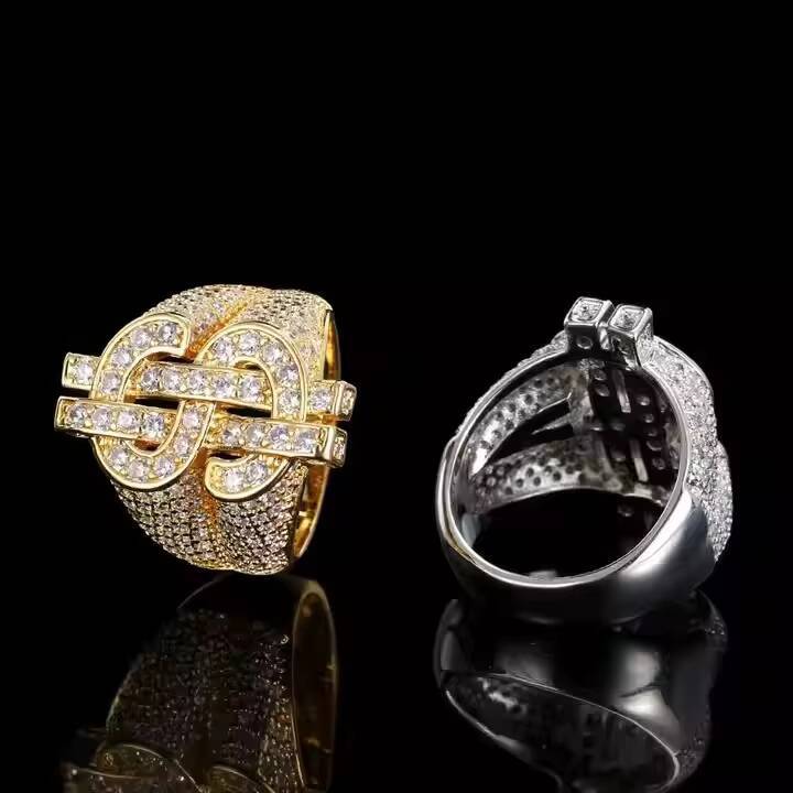 Luxury Moissanite Diamond Hip Hop Ring for Men Iced Out Bling Jewelry for Party Concert and Streetwear from India