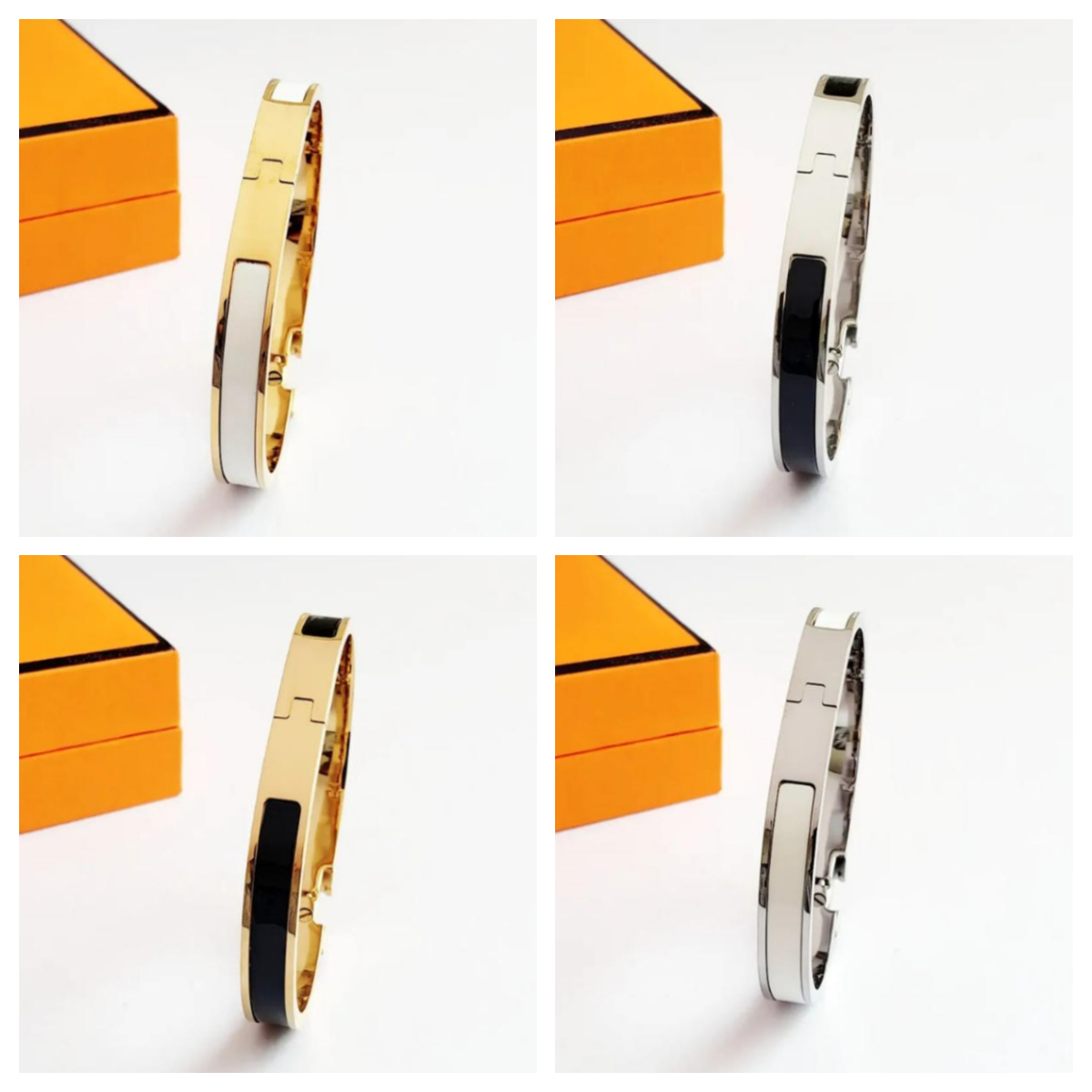 Designer Bracelet Jewelry Classic Letter Bracelet Men's and Women's Couple's Bracelets 18k Gold Rose Gold Silver Tri-Colour Bangle 8MM Wide Size 17/19