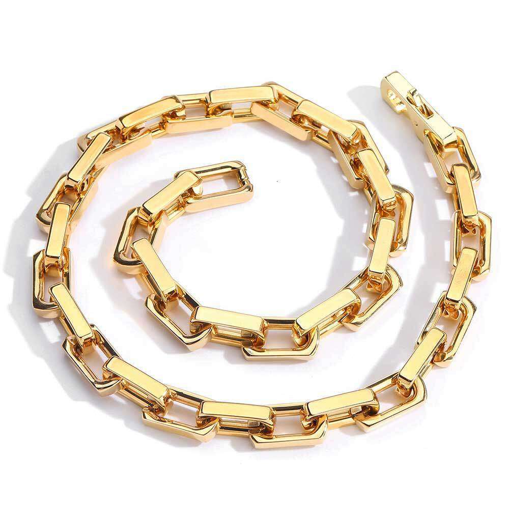 Jewelry titanium jewelry 9mm bamboo chain 925 Sterling Silver 14K Gold Hip Hop personalized bracelet men's necklace wholesale