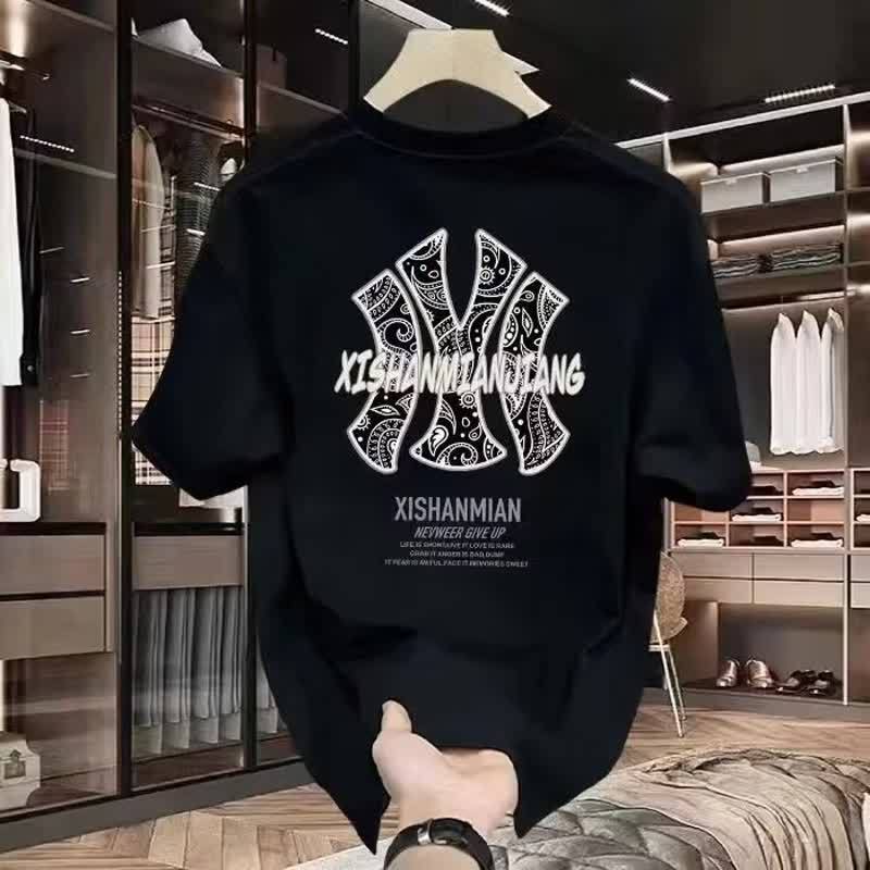 Designer Hoodie Summer Designer T-shirt New Heavyweight Pure Cotton T-shirt For Men American Style Trendy Brand Loose Fit Casual Plus Polo Size Short Sleeve Tee