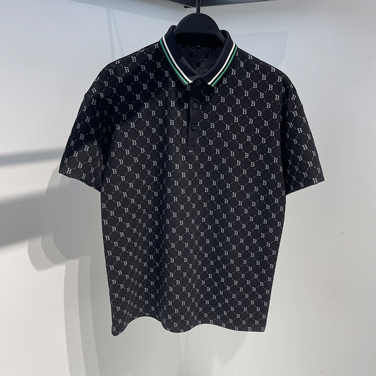 Fashion Trend Men's Summer New Polo Shirt Full Designer T-shirt Body Print Turn-down Polo Collar Designer Hoodie Short Sleeve T-shirt