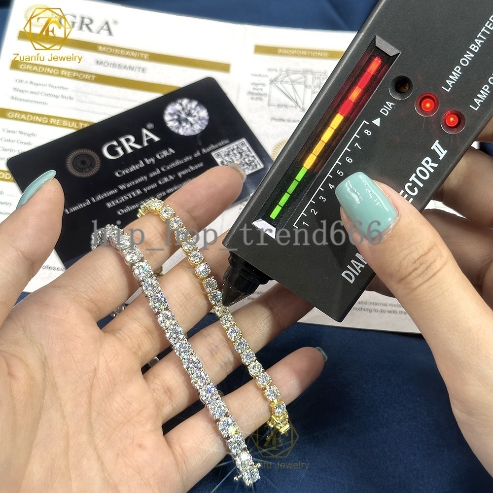 Ready to Ship 2mm 3mm 4mm 5mm 65mm GRA Certified VVS Moissanite Women Tennis Bracelet 925 Sterling Silver
