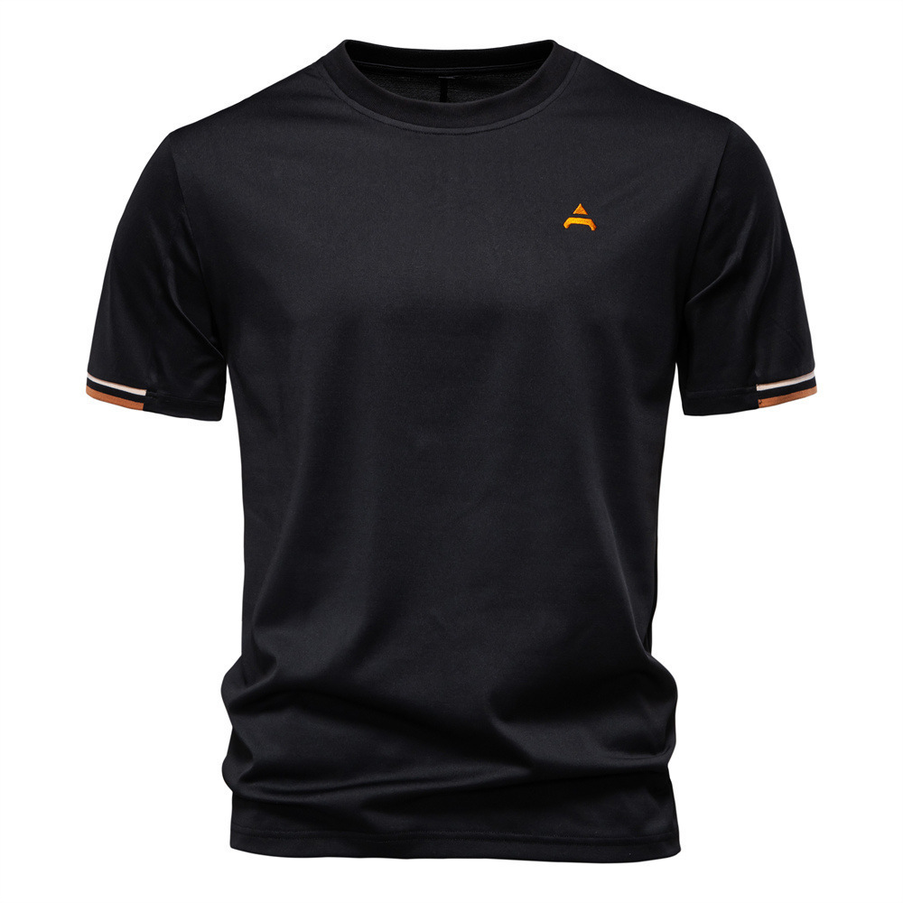 Summer New Designer Hoodie European Style Men's Short Sleeve Polo T-shirt Black Designer T-shirt And White Simple Print Half Sleeve Round Neck Base Shirt