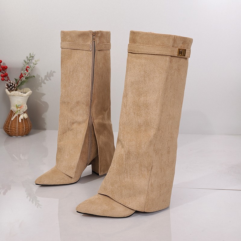 Fashion boots 2026 New Pointed Toe High Heel Fashion Boots for Women, European Style Side Zipper Plus Size Trouser Boots Size 35-41 - view 3