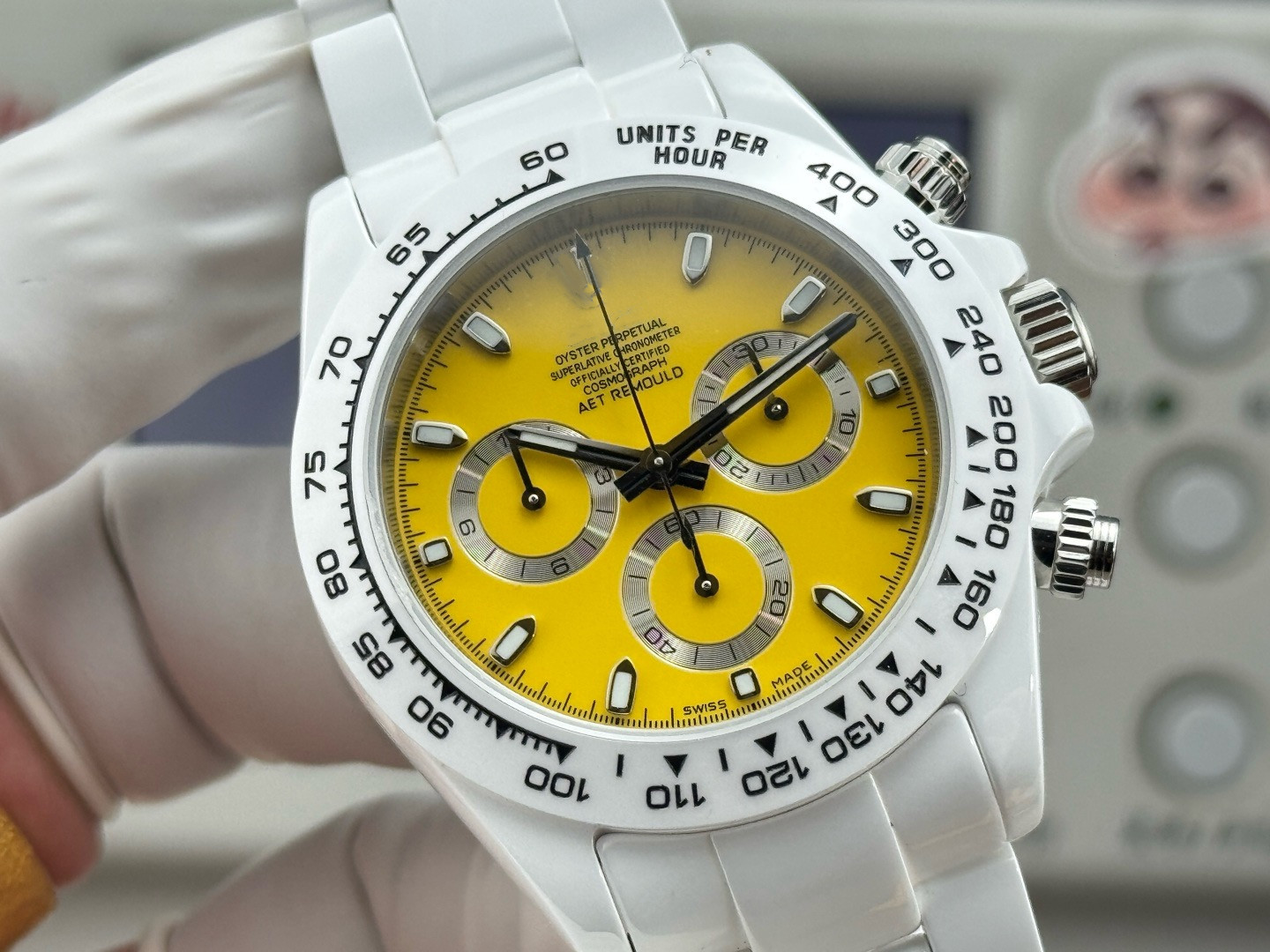 HEH Watch 40mm diameter with 4801 movement chronograph mechanical sapphire glass mirror ceramic case strap