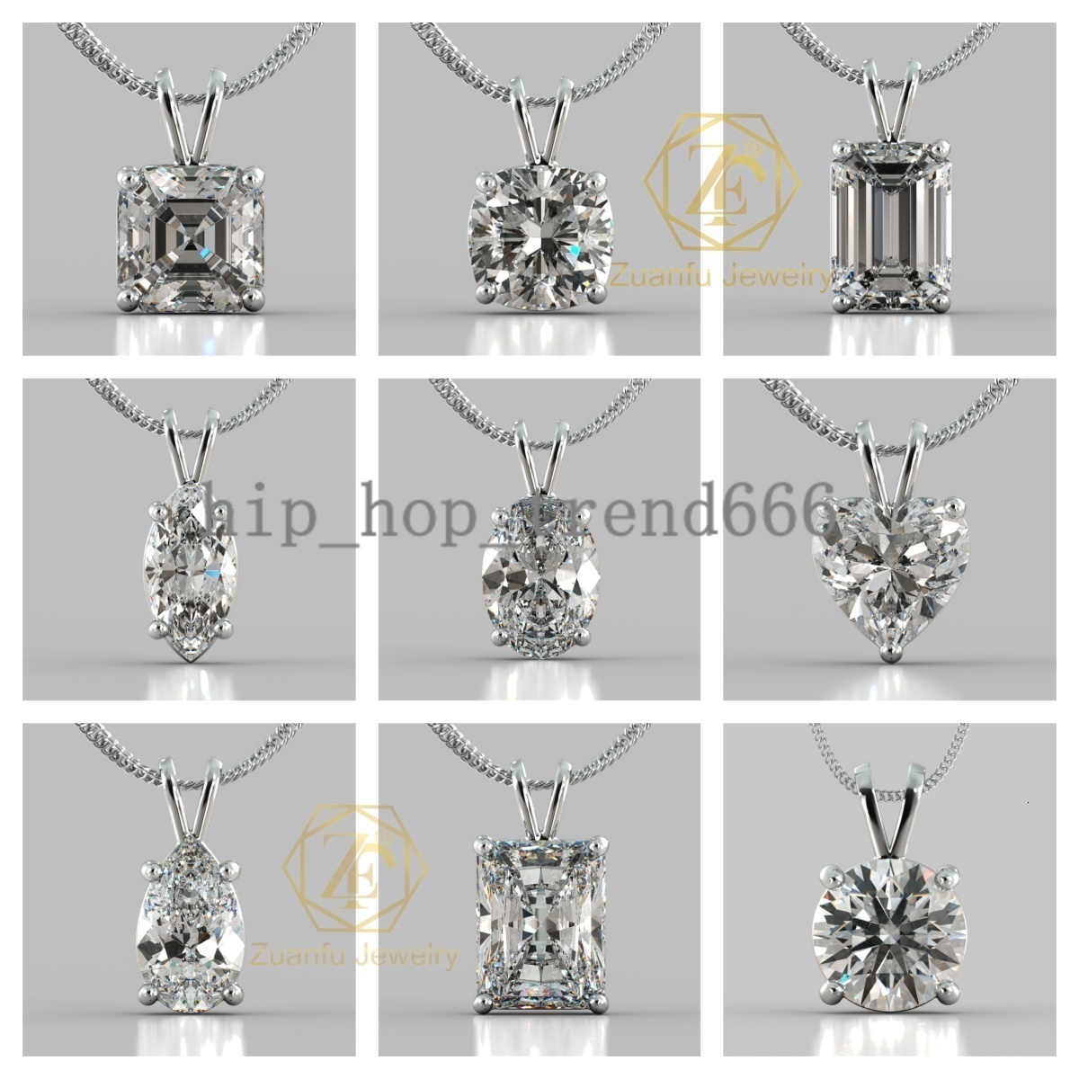 Fine Jewelry Solid Gold Cvd Lab Grown Diamond Necklace 14k 10k IGI 1-3ct Round Brilliant Cut Diamond Solitaire Pendant Necklace