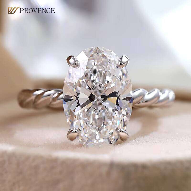 High 3.5Ct Lab Grown Diamond 10K 14K 18K Solid Real Gold Handmade Twisted Fine Jewelry Engagement Rings For Women