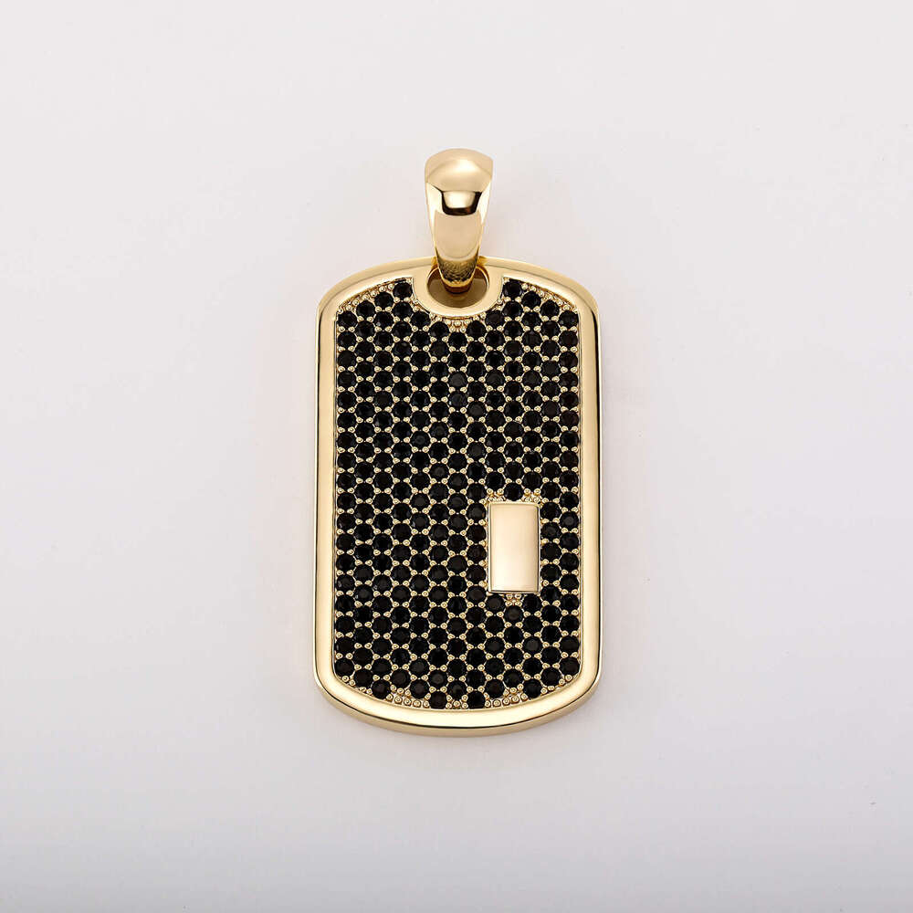 Jewelry Hot-Selling Hip Hop Jewelry Full Diamond Pendant DIY Engraving Dog Tag Necklace Gold Australian Manufacturer Wholesale