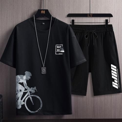 Summer Designer Hoodie Casual Polo Set For Designer T-shirt Men Ultra-thin Quick-dry Ice Silk Short Sleeve T-shirt Sports 5-point Shorts Running Two-p