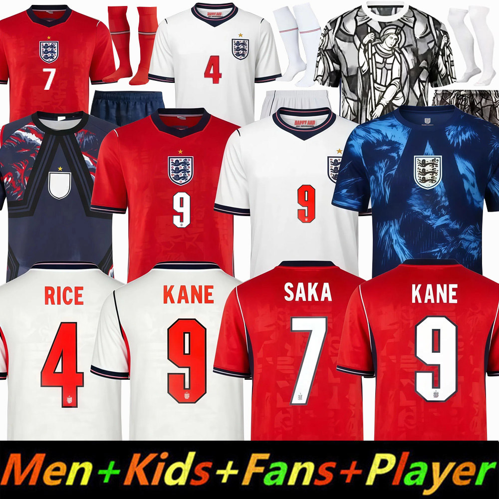 2026 ENGLAND Soccer Jerseys BELLINGHAM KANE SAKA World Cup Football Shirts PALMER FODEN RASHFORD RICE Player Version englands Men WOMEN uniform Home Away Kids Kit