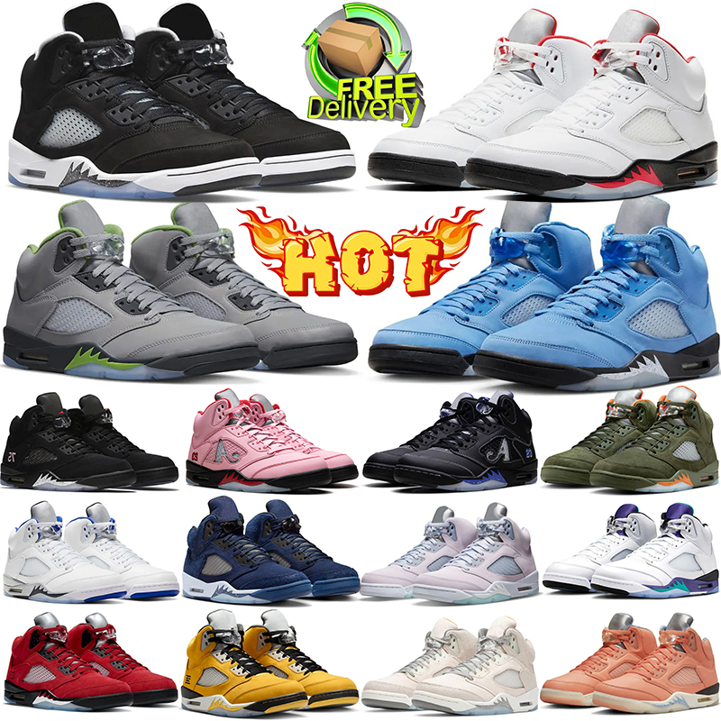 free shipping 5 designer basketball shoes 5s men women outdoor leather mesh outfit comfortable trainers sports sneakers chaussure size40-47