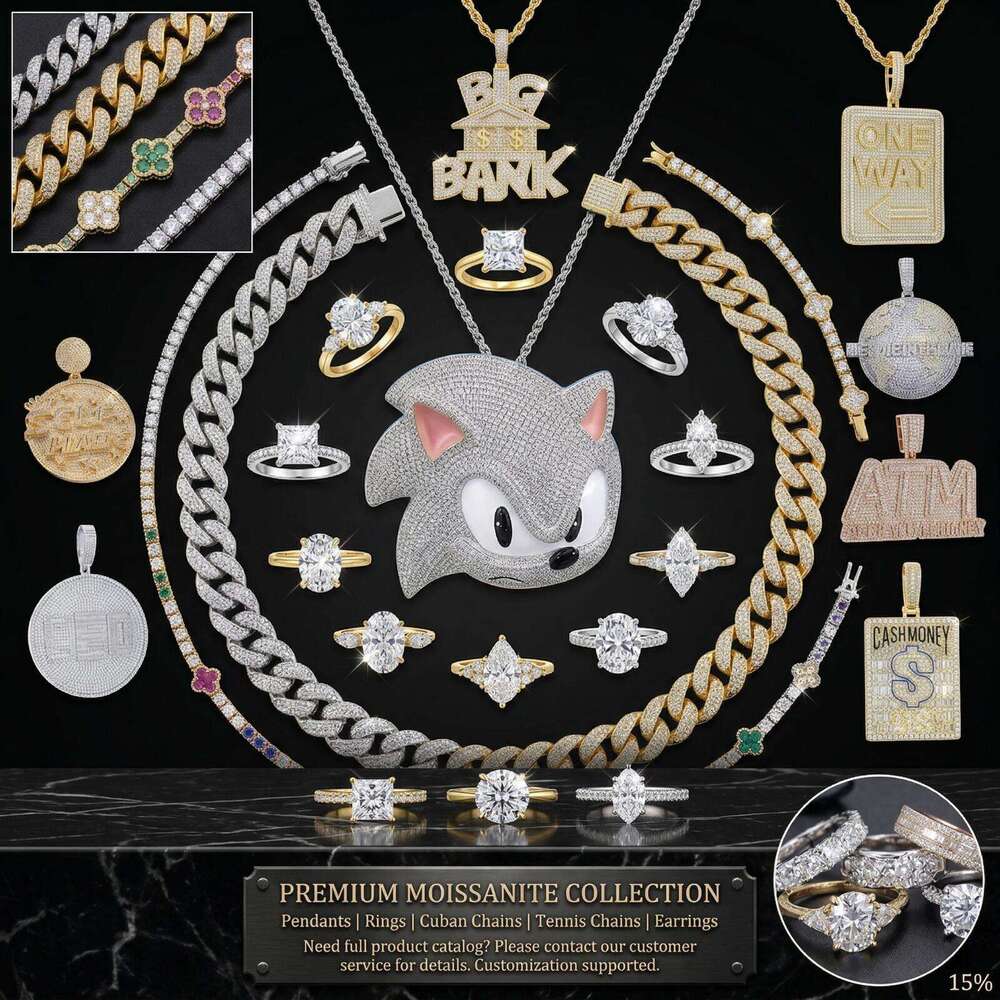 Ready to Ship Pass Diamond Tester Hip Hop Jewelry 925 Silver Halo Iced Out Moissanite Stud Earrings With GRA