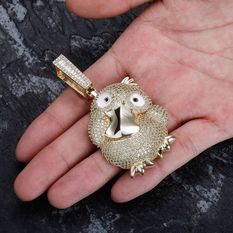 New popular animal-themed Koda Duck pendant with micro-inlaid Moissanite Hip Hop necklace accessory for Jewelry sales - view 3