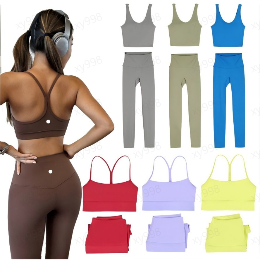Workout set Womens Yoga Sets Push Ups Fitness Tank Top Leggings Sports Bras Soft High Waist Elastic Sportswear Outfits Pants Gym Suits Running Workout Tracksuits