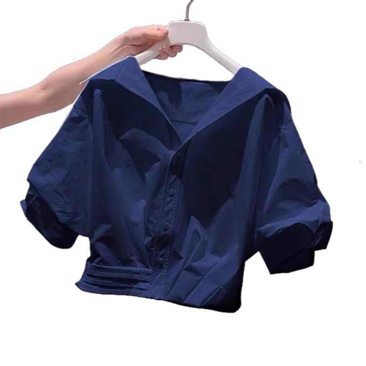 French Style White Collar Designer Hoodie Short Versatile Shirt For Polo Women Summer New Light Designer T-shirt Luxury Design Short Sleeve Blouse