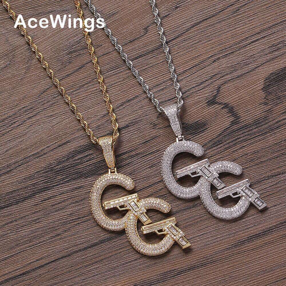 Jewelry Hip Hop accessories double C personalized gun pendant GG necklace street style trend necklace