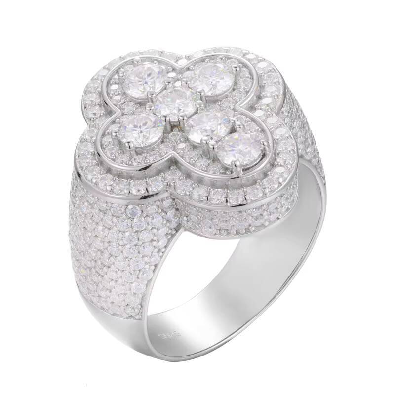 Hip Hop 925 Silver Moissanite Fine Jewelry Iced Bling Cross Ring for Men Women Valentines Day Prayer Gift Rings