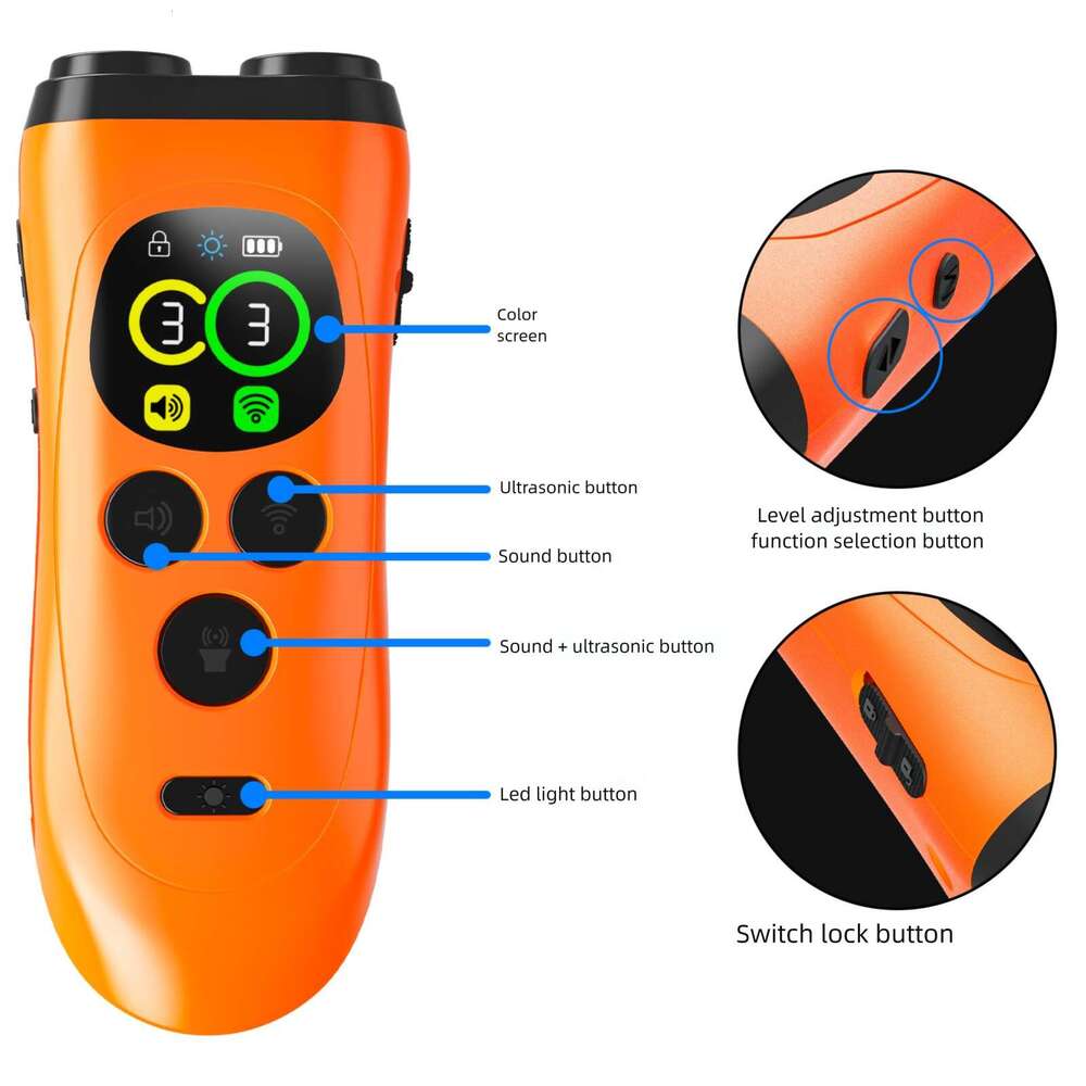 Famous brand New Cross Border Three Head Ultrasonic Anti Barking Portable Training Device with Light Repeller Dog Repelling Artifact pupakaIK